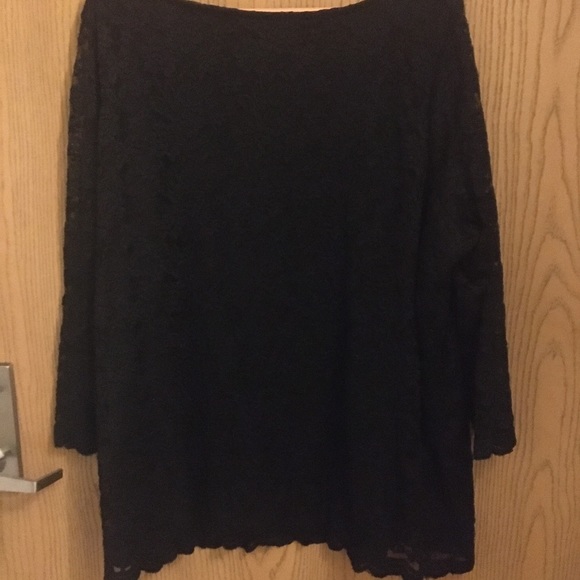 ROMANS black long sleeves lace blouse 1x(22/24)A-14 - Picture 4 of 5
